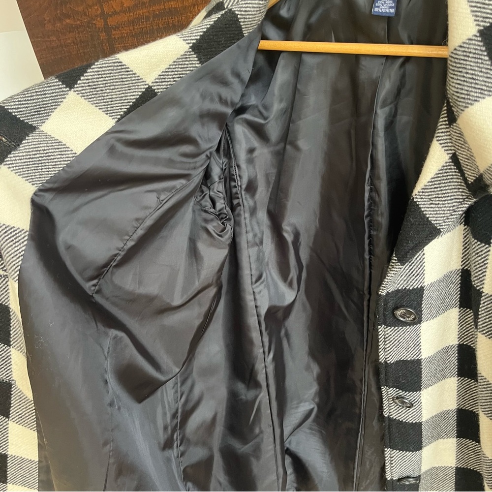 Vintage Chaps Ralph Lauren Buffalo Plaid Wool Blend Coat Jacket L - Picture 9 of 9